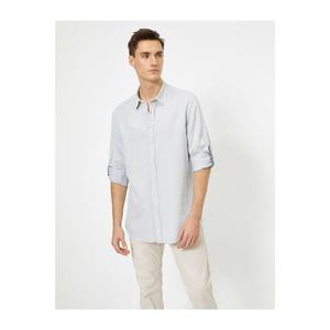 Koton Men's Gray Classic Collar Shirt vyobraziť