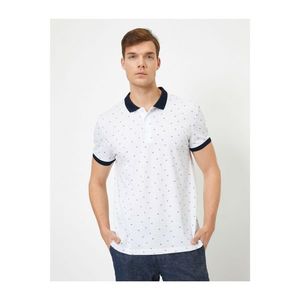 Koton Men's White Polo Neck T-shirt vyobraziť