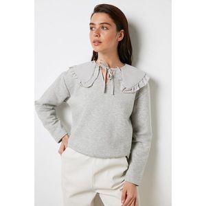 Trendyol Grey Collar Detailed Knitted Sweatshirt vyobraziť