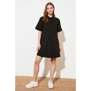Trendyol Black Wide Cut Pocket Detail Shirt Dress vyobraziť