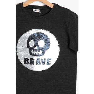 Koton Gray Boy Stamp Detailed T-Shirt vyobraziť