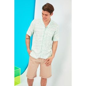 Trendyol Mint Men's Regular Fit Apron Collar Short Sleeve Shirt vyobraziť