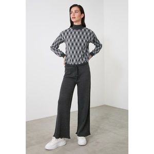 Trendyol Gray Jacquin Sweater Pants Knitwear Bottom-Top Suit vyobraziť
