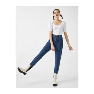 Koton 100% Cotton Mom Jean - Normal Waist Slim Fit Skinny Trousers vyobraziť
