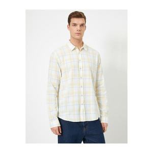 Koton Men's Yellow Checked Shirt vyobraziť
