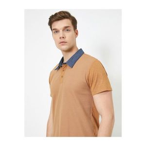 Koton Men's Brown Polo Neck Short Sleeve T-shirt vyobraziť