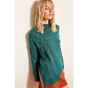 Trendyol Oil Asymmetrical Knit Detailed Sweater Sweaters vyobraziť
