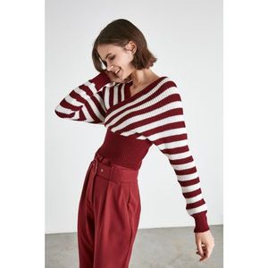 Trendyol Burgundy Carmen Collar Knitwear Sweater vyobraziť