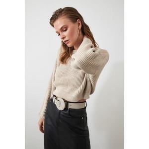 Trendyol Stone Crop and Spanish Sleeve Knitwear Sweater vyobraziť
