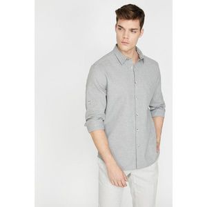 Koton Men's Gray Classic Collar Long Sleeve Shirt vyobraziť