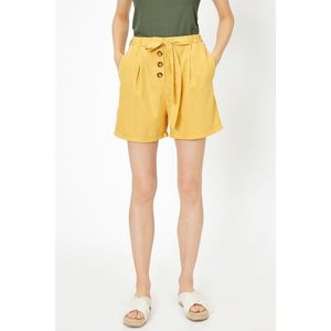 Koton Women's Yellow Button Detailed Shorts vyobraziť