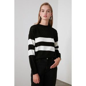Trendyol Black Striped Blindk Sweater vyobraziť