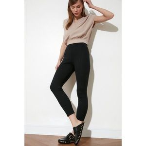 Trendyol Black Ribbed Knitted Tights vyobraziť