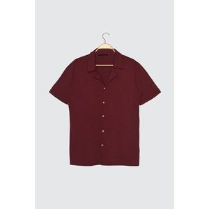 Trendyol Burgundy Men's Abscess Collar Slim Fit Shirt vyobraziť