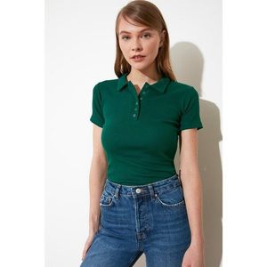 Trendyol Emerald Green Button Detailed Wicked Knitted Blouse vyobraziť