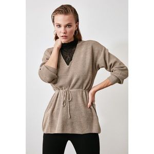 Trendyol Camel Lace Collar Knit Wearer Sweater vyobraziť
