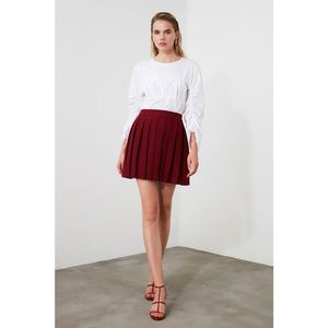 Trendyol Burgundy Pleated Skirt vyobraziť
