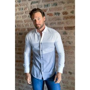 Trendyol Gray Male Slim Fit Long Sleeve Paneled Shirt Collar Shirt vyobraziť