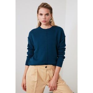 Trendyol Navy Bike Collar Knit Sweater vyobraziť