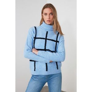 Trendyol Blue Jacquard Knitwear Sweater vyobraziť