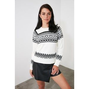Trendyol Ekru Jacquard Knitwear Sweater vyobraziť