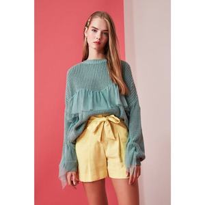 Trendyol Mint Tulle Detailed Knitwear Sweater vyobraziť