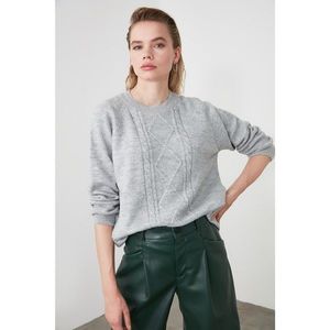 Trendyol Grey Knitted Knitwear Sweater vyobraziť