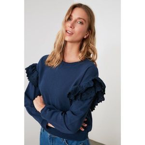 Trendyol Navy Shoulder Detailed Knitted Sweatshirt vyobraziť
