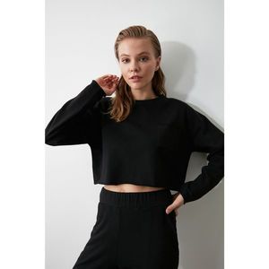 Trendyol Crop Knitted Sweatshirt WITH Black Pocket DetailING vyobraziť