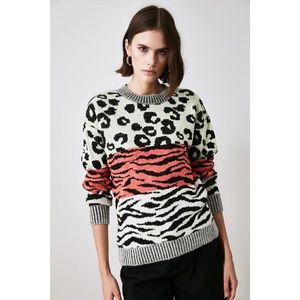 Trendyol Multicolored Jacquard Knitwear Sweater vyobraziť