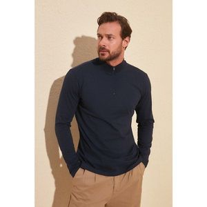 Trendyol Navy Blue Men's Long Sleeve Slim Fit T-Shirt vyobraziť