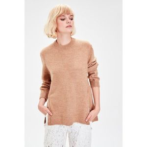 Trendyol Camel Slit Knitwear Sweater vyobraziť