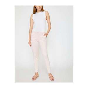 Koton Women's Pink Skinny Trousers vyobraziť