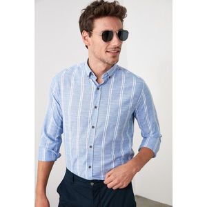 Trendyol Saks Men's Buttoned Collar Slim Lined Slim Fit Shirt vyobraziť