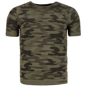 Sesto Senso Man Camouflage Short Sleeve Functional Shirt Khaki vyobraziť