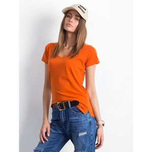 Dark orange V-neck T-shirt vyobraziť