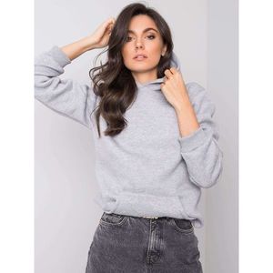 Basic gray melange sweatshirt with hood vyobraziť