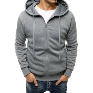 Men's zipped hoodie light gray BX4884 vyobraziť