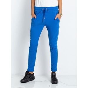 Women´s blue cotton sweatpants vyobraziť