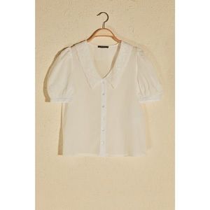 Trendyol White Embroidery Detailed Shirt vyobraziť