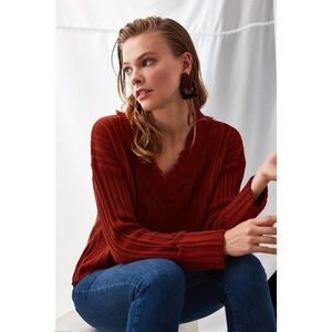Trendyol Cinnamon Drain Detailed Knitwear Sweater vyobraziť