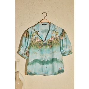 Trendyol MultiColor Tropical Printed Shirt vyobraziť