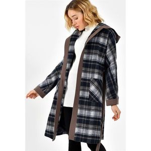 Z6605 DEWBERRY WOMEN KABAN-PLAID COFFEE vyobraziť