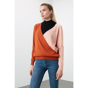 Trendyol Cinnamon Color Block CruiseR Knit Sweater vyobraziť