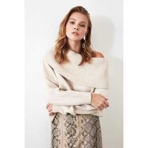 Trendyol Stone Carmen Collar Knit Sweater vyobraziť
