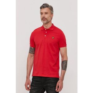Polo tričko Lyle & Scott pánske, červená farba, jednofarebné vyobraziť