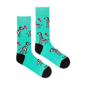 Zelené vzorované ponožky Fusakle Zebra vyobraziť