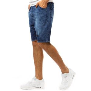 Men's denim look shorts SX0999 navy blue vyobraziť