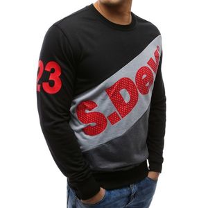 Black men's sweatshirt with print BX3456 vyobraziť
