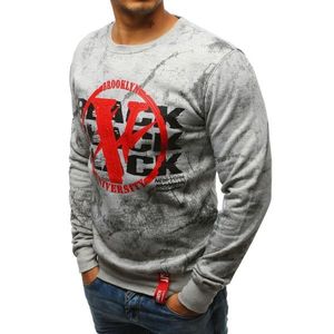 Gray men's sweatshirt with print BX3516 vyobraziť